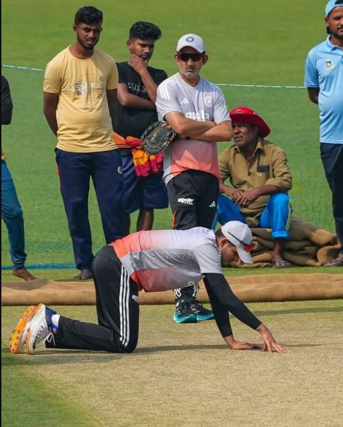 ইডেনের ২২ গজ দেখে অসন্তুষ্ট গম্ভীর! সৌরভের উল্টো সুর পিচ প্রস্তুতকারক সুজনের গলায়